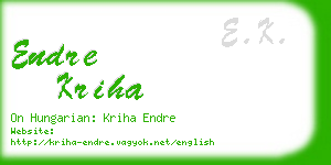 endre kriha business card